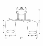Lampa sufitowa Esnyr ze szklanymi kloszami 2-punktowa do salonu