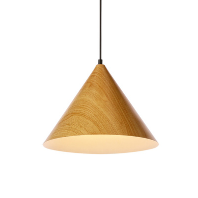Dunca Lampa Wisząca 32 Czarny 1X40 E27 Klosz Jasny Dębowy