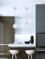 Lampa wisząca Oden kula szklana 12 cm pojedyncza do salonu biała