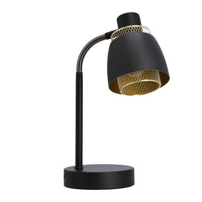 Lampka nocna Aleksandria metalowa czarna z regulowanym kloszem do czytania