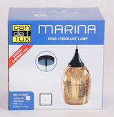 Lampa wisząca Marina szklany klosz miedziany do salonu 1-punktowa E27