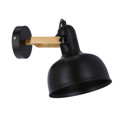 Kinkiet czarny/drewniany regulowany lampa E27 40W Reno 21-76748