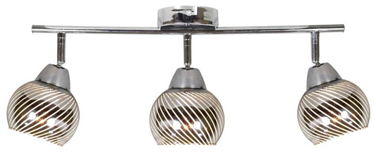 Lampa sufitowa FORT listwa ze szklanymi kloszami regulowana 3-punktowa