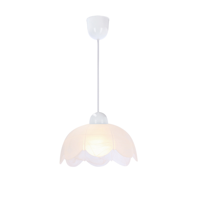 Lampa wisząca Bratek do kuchni i jadalni klosz biały pojedyncza E27