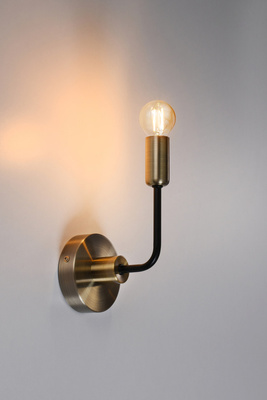 Kinkiet Saga loft metalowy czarno‑patynowy do salonu i sypialni E14 IP20