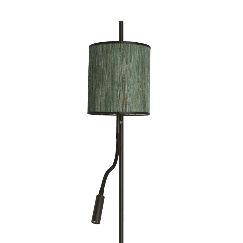 Bendi lampa podłogowa czarna 1x40w e27+3w led Abażur zielony 51-25265