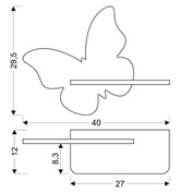 Kinkiet Butterfly IQ Kids do pokoju dziecięcego z półką LED zintegrowany