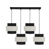 Lampa wisząca z abażurami Benta czarna potrójna do salonu i jadalni