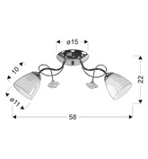 Lampa sufitowa Ariam ze szklanymi kloszami 2-punktowa do salonu