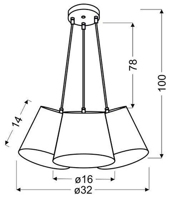Lampa wisząca z abażurami Girl potrójna tkaninowy abażur do pokoju dziecięcego