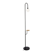Lampa podłogowa Vanity z półką do salonu z kloszem E27 IP20