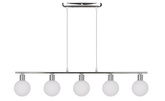 Lampa wisząca Oden kula szklana 5-płomienna chrom do jadalni nad stół