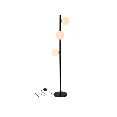Lampa podłogowa Kama klasyczna z kloszem 3-punktowa do salonu