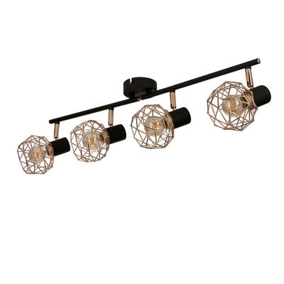 Lampa sufitowa Acrobat listwa ze szklanymi kloszami regulowana 4-punktowa