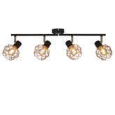 Lampa sufitowa Acrobat listwa ze szklanymi kloszami regulowana 4-punktowa