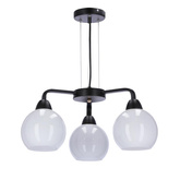 Lampa wisząca Caldera szklana potrójna kula białe klosze do salonu E27