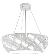 Lampa wisząca Glance biała okrągła z kryształkami LED 1-punktowa do salonu