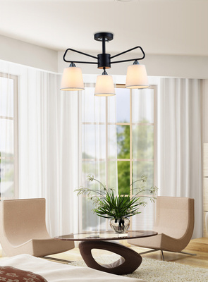 Lampa sufitowa Morley listwa z abażurami 3-punktowa do salonu