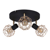 Lampa sufitowa Acrobat okrągła regulowana 3-punktowa do salonu metalowa