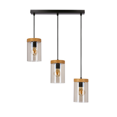 Lampa wisząca Wels szklana potrójna nad stół do kuchni i jadalni E27