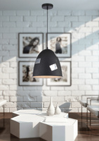 Lampa wisząca Patch czarna metalowa pojedyncza z kloszem do salonu E27