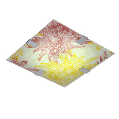 Plafon LED Georgia kwadratowy 30 cm wielokolorowy w kwiaty 10W 6500K
