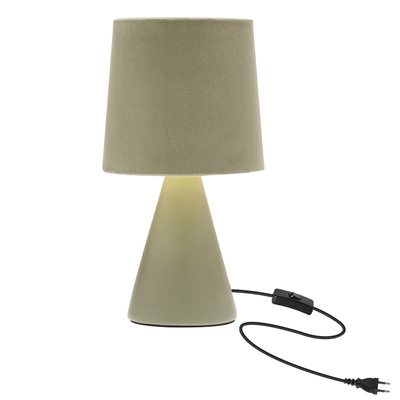 Lampka nocna Satti ceramiczna z abażurem szarozielona E14 klasyczna