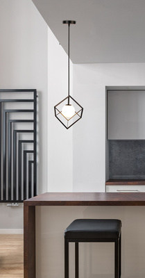 Lampa wisząca Weert Ledea kula do salonu czarno-złota szklana 1 płomienna