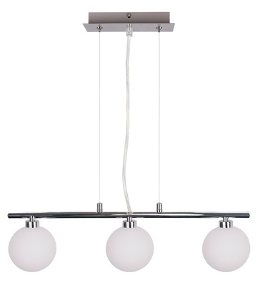 Lampa wisząca Raisa kula potrójna szklana do jadalni nad stół chrom biały