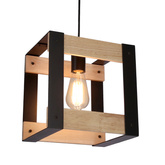 Lampa wisząca Varna czarna drewniana loft do salonu 1xE27 regulowana