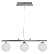 Lampa wisząca Raisa kula potrójna szklana do jadalni nad stół chrom biały