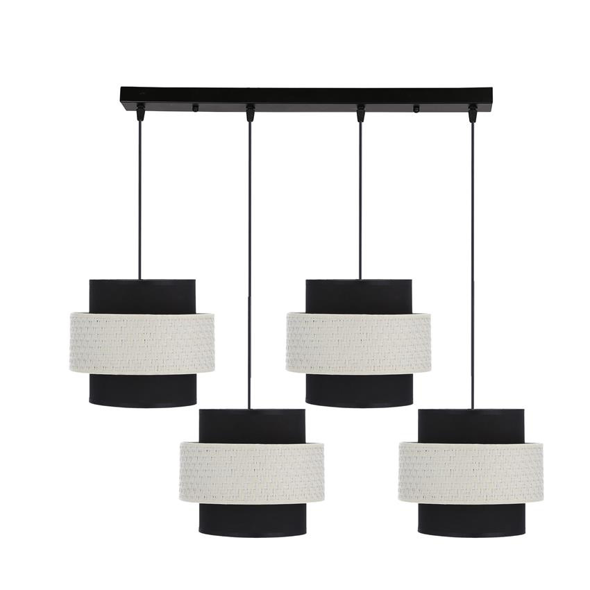 Lampa wisząca z abażurami Benta czarna potrójna do salonu i jadalni