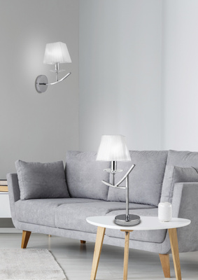 Lampka nocna Valencia biała z abażurem metalowa E14 Candellux