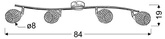 LAMPA ŚCIENNA  CANDELLUX CLEAR 94-06929 LISTWA  G9 FIOLET