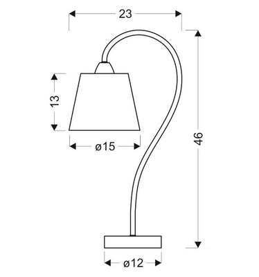 Lampka nocna Luk chrom z abażurem z tkaniny nowoczesna E14