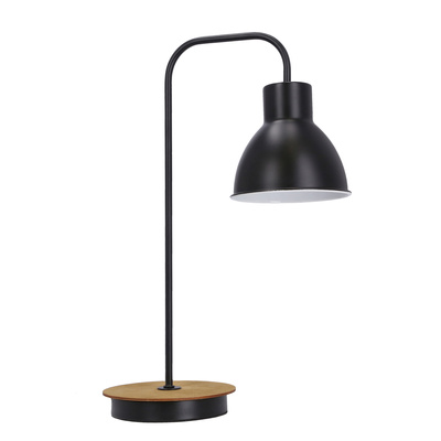 Lampka nocna Vario loftowa metalowa czarna na biurko E27 Candellux