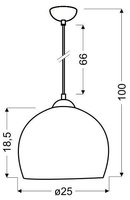 Lampa wisząca Student kula metalowa różowa pojedyncza do salonu E27