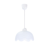 Lampa wisząca Bratek do kuchni i jadalni klosz biały pojedyncza E27