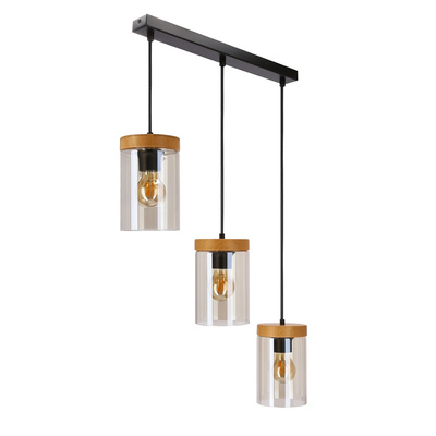 Lampa wisząca Wels szklana potrójna nad stół do kuchni i jadalni E27