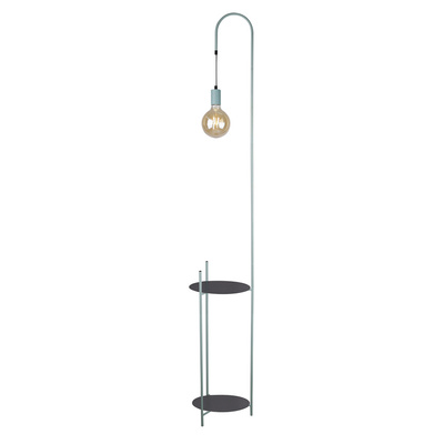 Lampa podłogowa Walk z półką do salonu 1-punktowa metalowa
