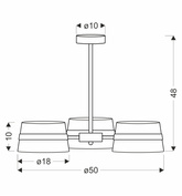 Lampa wisząca Demy potrójna z abażurami żółtymi do salonu E14 3x40W