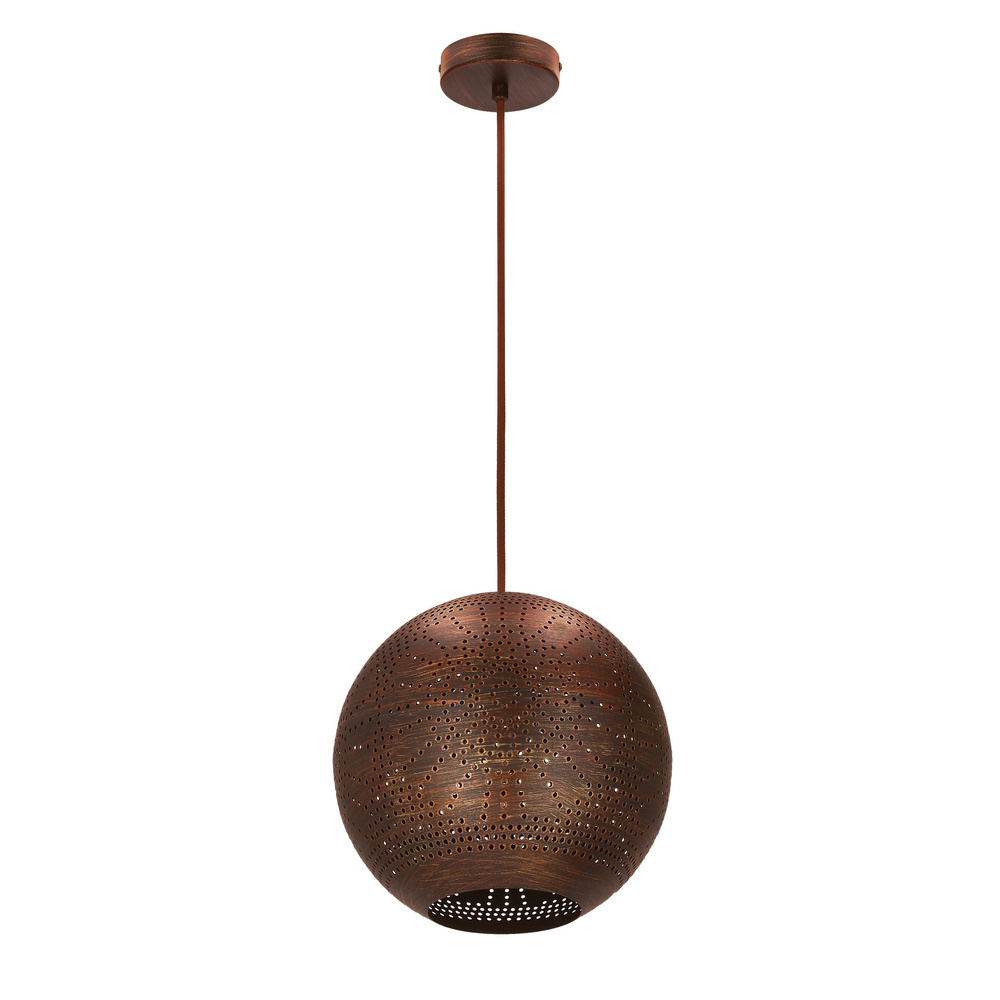 Lampa wisząca Sfinks kula metalowa brązowa pojedyncza do salonu E27