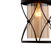 Agar lampa wisząca czarny E27 klosz bursztynowy 31-09579