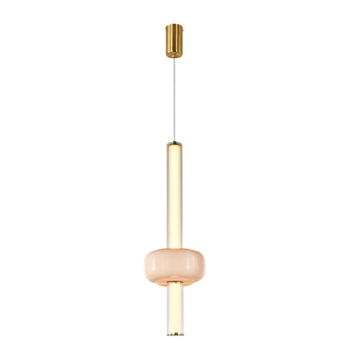 Lampa wisząca Puras D ze szklaną ozdobą pojedyncza LED 15W 3000K do sypialni i salonu