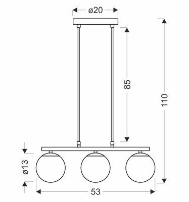 Lampa wisząca Carrine potrójna kula drewniana do jadalni 3xE14