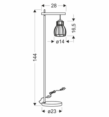 Lampa podłogowa Bernita z kloszem do salonu 1-punktowa metalowa
