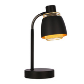 Lampka nocna Aleksandria metalowa czarna z regulowanym kloszem do czytania