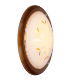 Plafon Rustica okrągły drewniany 30 cm dąb brązowy E27 do salonu