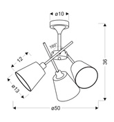 Lampa sufitowa Vox z abażurami regulowana 3-punktowa do salonu