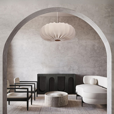 CAFEÉ  lampa wisząca 66cm biały 1x40W E27 abażur frappe